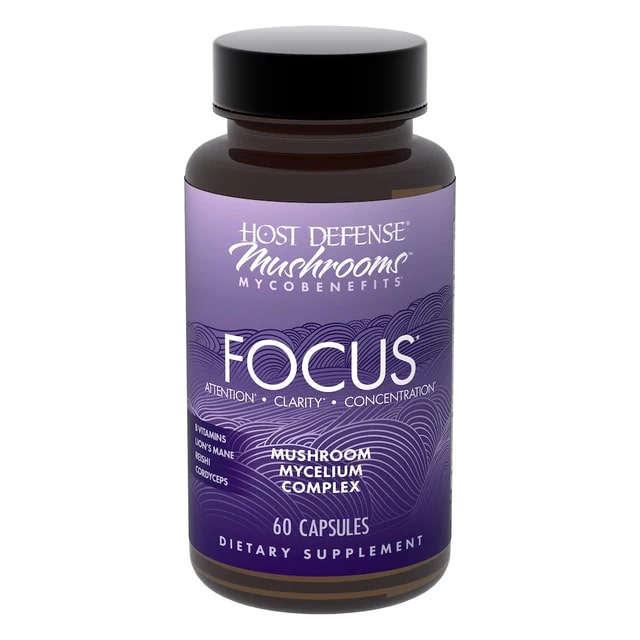MycoBenefits™ Focus* Capsules (3 mushrooms + B Vitamins + Choline & L=Taurine)